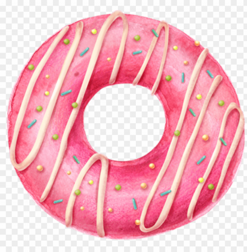 donut donuts food pink sweet desert watercolors waterco - we donut know what we would do without you Free PNG images with transparent background