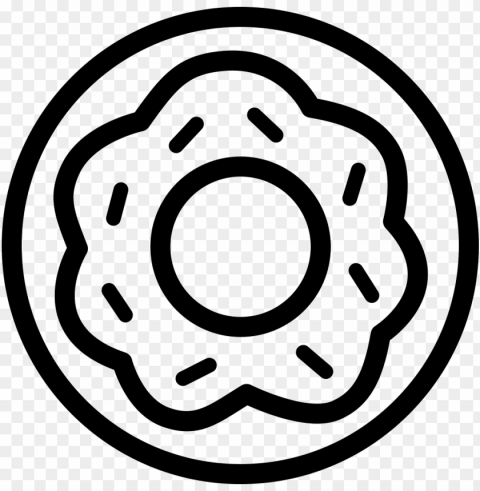 donut sweet dessert with a flower shape in the circle - donut sweet dessert with a flower shape in the circle Isolated Design Element in Clear Transparent PNG