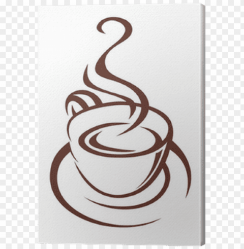 doodle sketch of a steaming cup of coffee canvas print - coffee cup with steam PNG photo without watermark