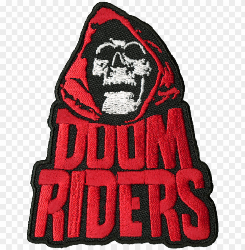 doomriders red reaper embroidered patch PNG Graphic Isolated on Clear Backdrop