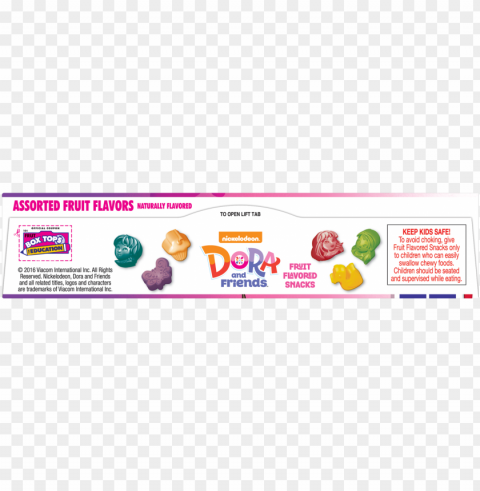 dora & friends fruit flavored snacks assorted flavors - dora and friends colouring & activity book each PNG files with clear backdrop assortment PNG transparent with Clear Background ID ff18642e