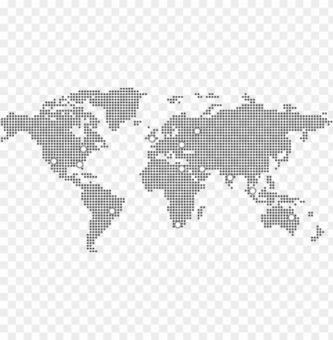 dotted world map icon PNG with clear background set