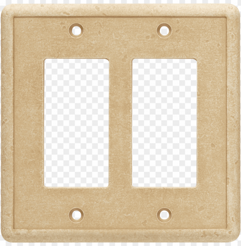 double gfci wall plate sahara - wood Isolated Subject in Clear Transparent PNG