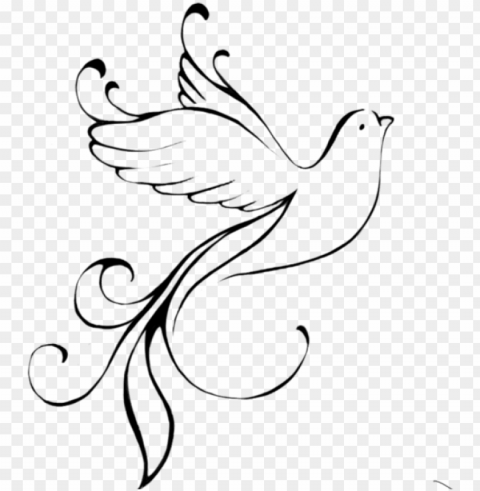 dove outline - tribal dove PNG Image with Transparent Isolated Design