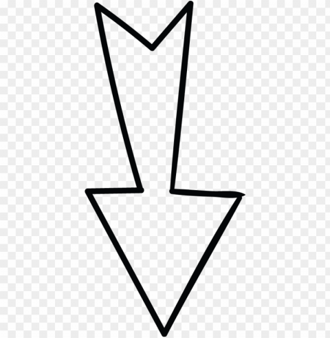 down arrow wedge tail doodle PNG design