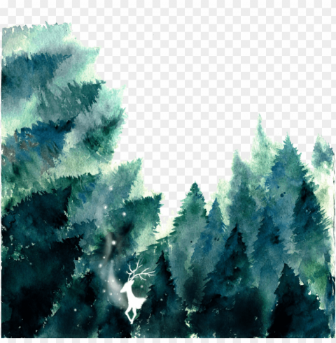  Amazing High-quality Latest Images Transparent - Watercolor Painting Forest Free Download PNG With Alpha Channel