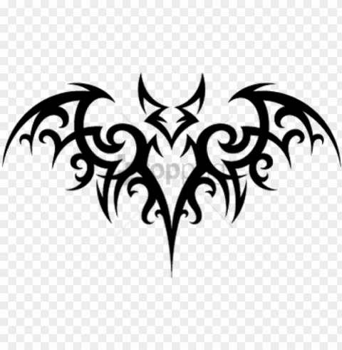 download bat tattoo images toppng - tribal bat tattoo Transparent Background PNG Isolated Art