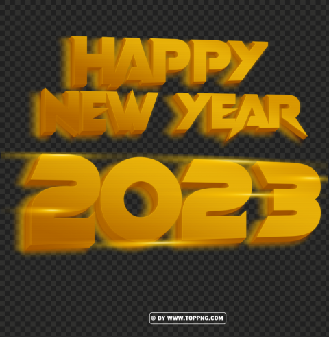 download happy new year 2023 gold 3d speed style PNG objects - Image ID cd6afbcf