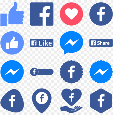 download icons facebook messenger like love svg eps - numbers of people using facebook Clear Background Isolated PNG Illustration