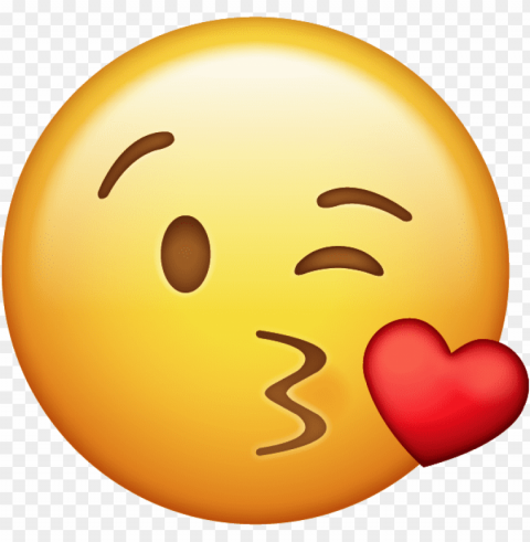 download kiss with heart iphone emoji jpg - kiss face emoji HighResolution Transparent PNG Isolation