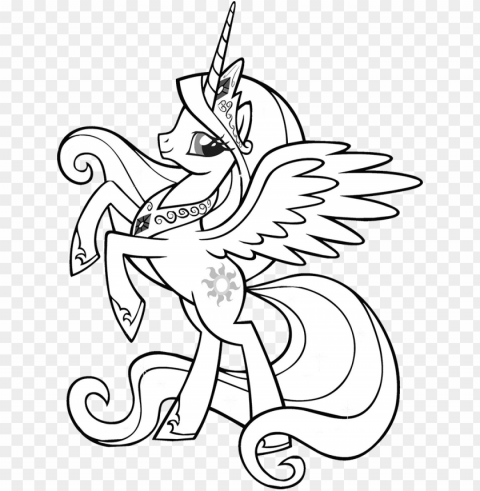 download princess celestia little pony - my little pony princess celestia coloring page PNG no background free