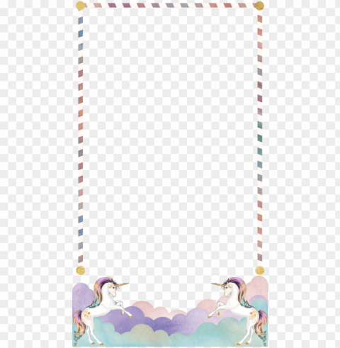 Download Unicorn-save The Date Postkarten Clipart Border - Zazzle Einhorn Und Regenbogen Brotdose Clear Background PNG Isolation