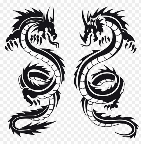 dragon double tattoo Transparent background PNG images comprehensive collection PNG transparent with Clear Background ID 1380c11a