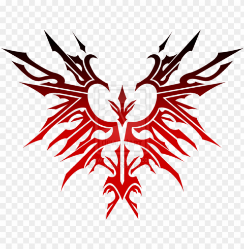 dragon heart tribal v3 red by kuroakai icon - cool guild emblems with transparent background PNG file with no watermark