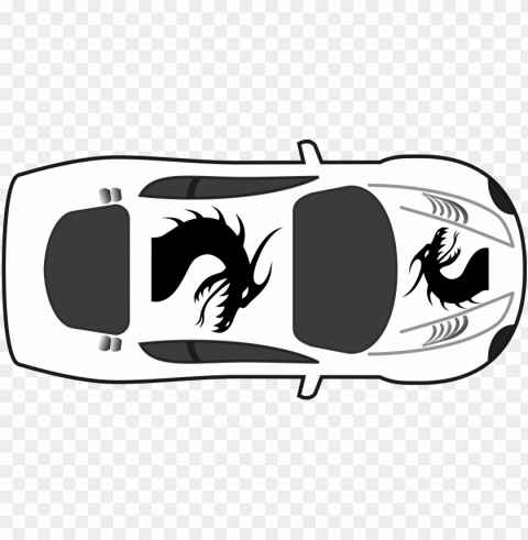 dragon paint job on car top view svg transparent - car clipart top view PNG graphics with clear alpha channel