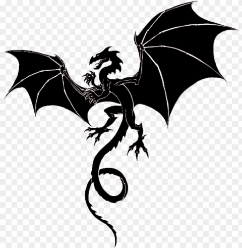 dragon - silhouette - red drago HD transparent PNG