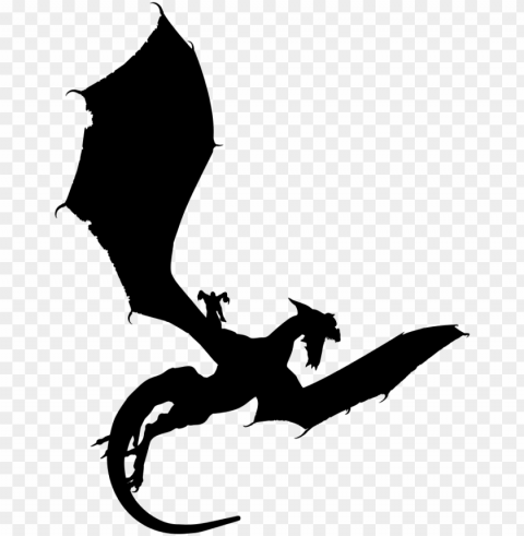 Dragon Wings Silhouette Download - Dragon Silhouette Isolated Design Element In HighQuality Transparent PNG