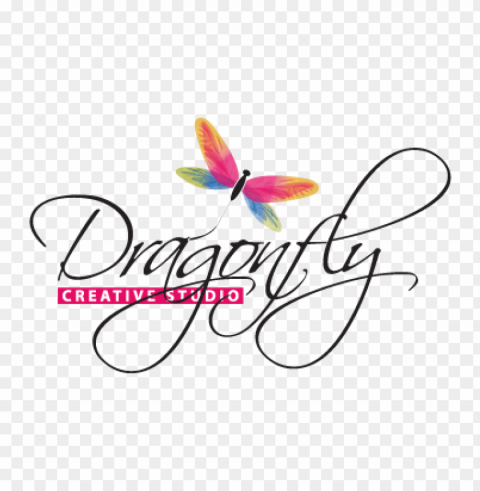 dragonfly creative studio logo vector free download Isolated Artwork on Clear Transparent PNG