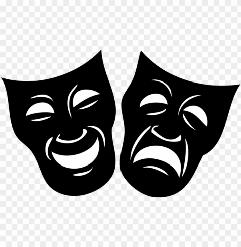 drama the spotlight playhouse theater and event - different faces of mask Isolated Item on Transparent PNG Format