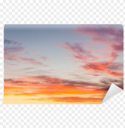 dramatic sunset sky with orange colored clouds - sunset CleanCut Background Isolated PNG Graphic