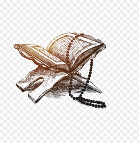 drawing brown quran coran islamic illustration PNG Image Isolated on Clear Backdrop