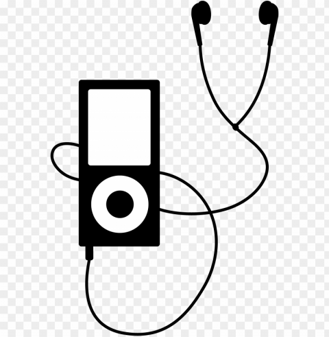 drawing clipart earbuds - mp3 clipart Transparent Background PNG Isolated Illustration