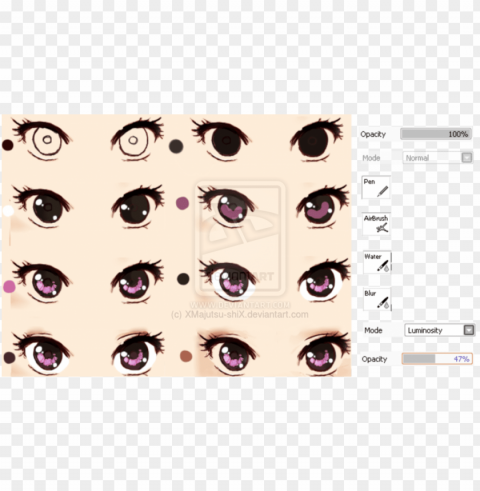 drawing eyes realistic - semi realistic anime eyes Transparent PNG Illustration with Isolation