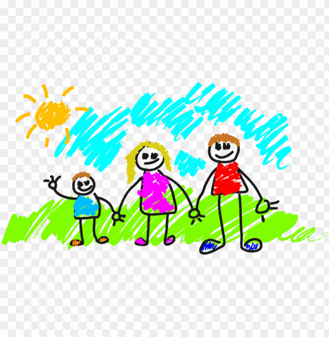 drawing family happy - talking about death and bereavement in school PNG images without licensing