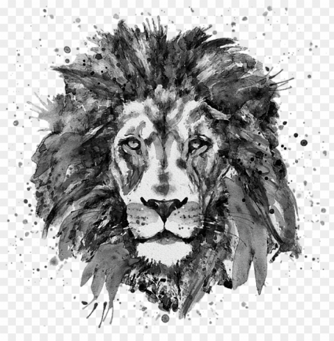 drawing lions black and white - lion head black and white PNG files with no background bundle