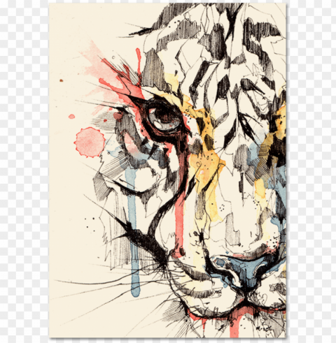 drawing tigers watercolor free - colorful watercolor tiger painti Transparent PNG images for design