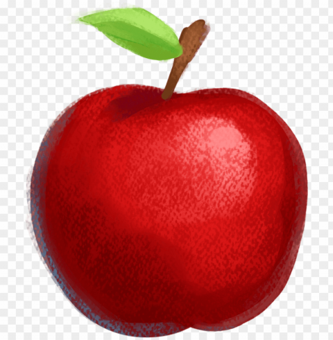 drawn apple red apple - apple drawing with colour Isolated Subject with Clear Transparent PNG