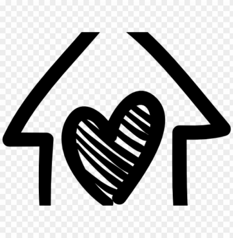 drawn building house logo - heart with home ico High-resolution transparent PNG images