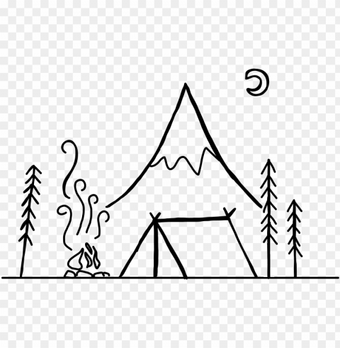 drawn camp fire log - drawings of a campfire Clean Background Isolated PNG Character