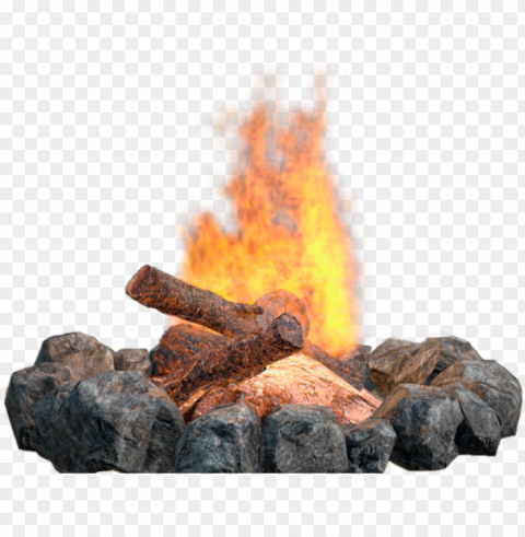 drawn campfire fire - background fireplace PNG with transparent overlay