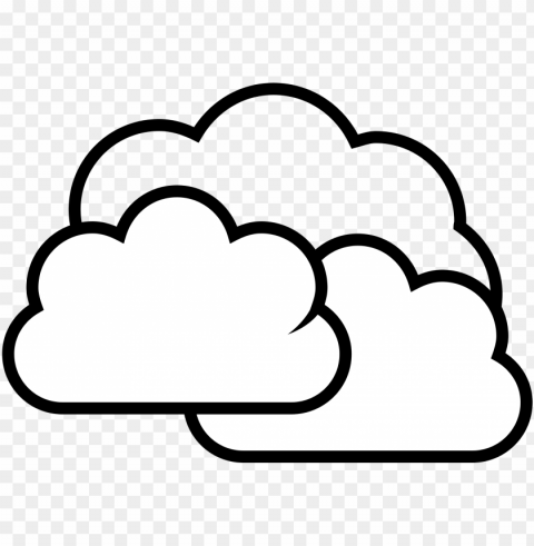 drawn cloud cartoon - cloudy clipart black and white Isolated Graphic on Clear PNG
