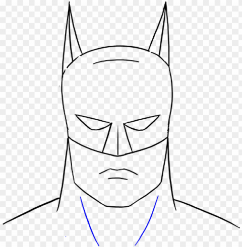 drawn face batman - batman head drawing easy Isolated Character in Transparent PNG