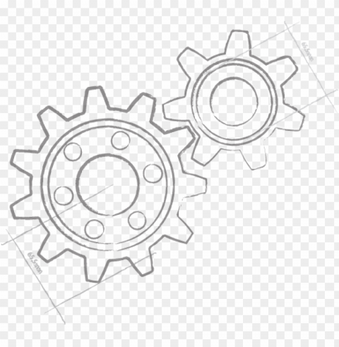 drawn gears logo - gears drawing easy Isolated Element on HighQuality Transparent PNG
