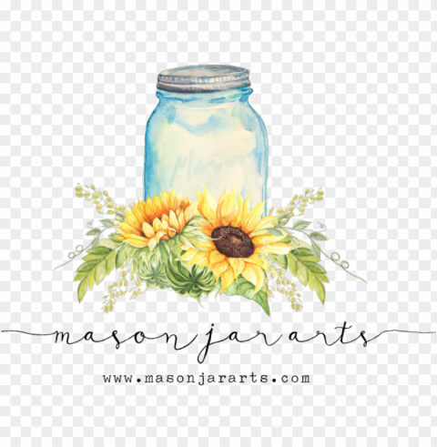 drawn mason jar sunflower - transparent background sunflower in mason jar clipart HighResolution PNG Isolated Artwork