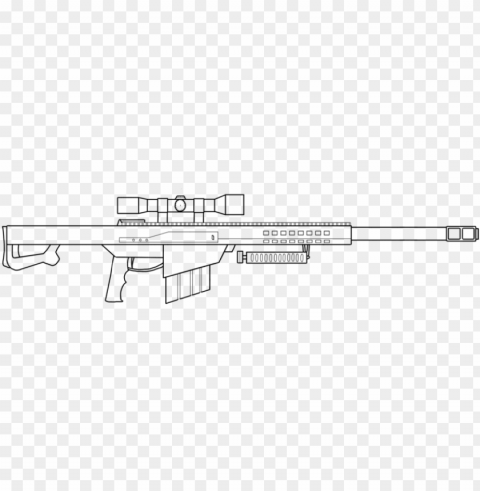 Drawn Rifle 50 Cal - Barrett 50 Cal Drawi PNG Images For Graphic Design