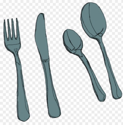drawn spoon dessert spoon - cutlery Isolated Item with Transparent PNG Background