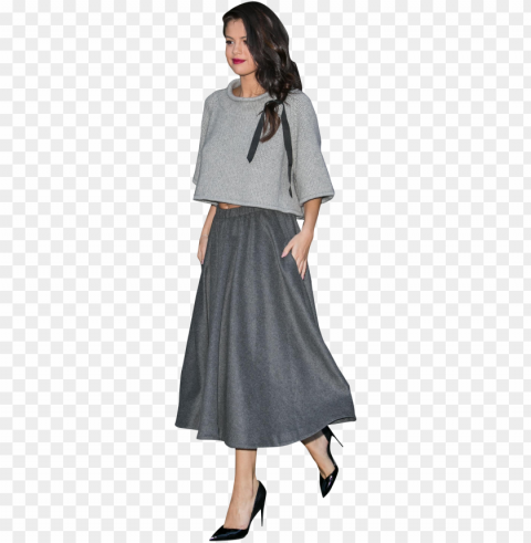 dress gray dress selena gomez gray dress outfit - portable network graphics Transparent Background PNG Isolated Character