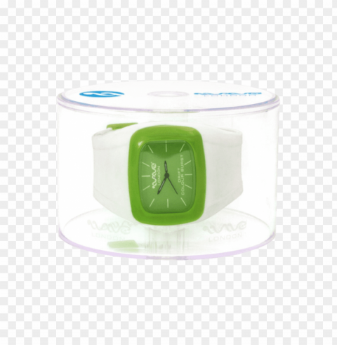 drift colour burst white & green unisex watch - quartz clock Transparent PNG Isolated Item PNG transparent with Clear Background ID 042e2646