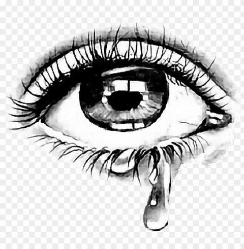 dripping drawing eye royalty free download - eye with tears Transparent PNG Isolated Object with Detail
