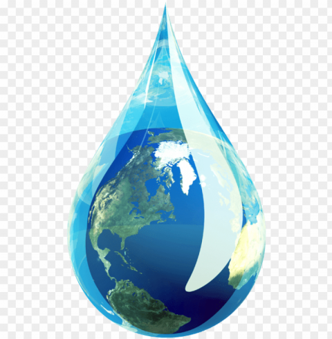 drop - earth in a water dro Transparent Background Isolated PNG Item