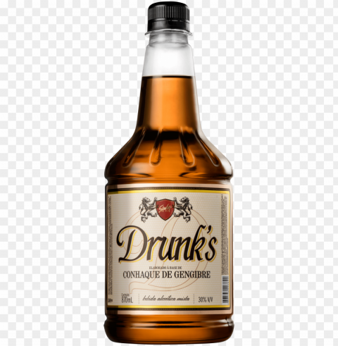 drunk's gengibre 870ml - beer bottle Clear Background PNG Isolated Illustration