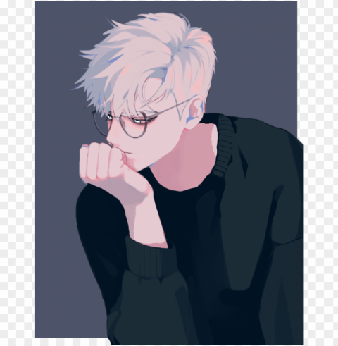 dude white hair - anime boy white hair Isolated Character with Clear Background PNG