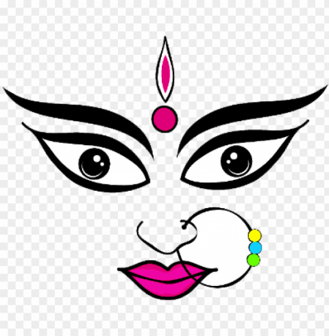 dussehra - maa durga face vector PNG graphics with alpha transparency bundle