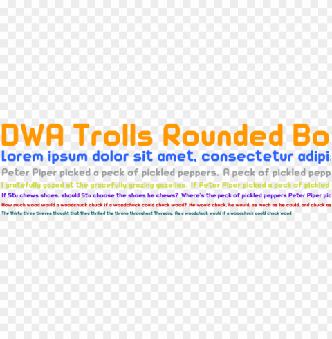 dwa rounded bold - dwa trolls font Clear PNG image