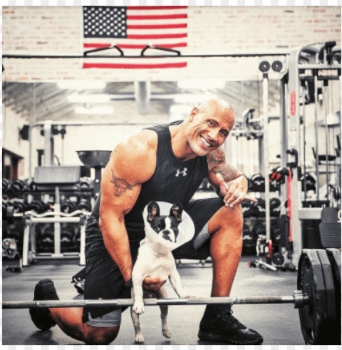 dwayne johnsons pic in gym PNG graphics with transparent backdrop
