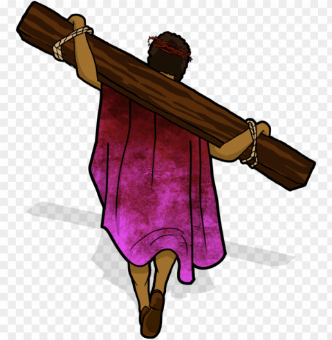 dying clipart diploma - jesus carrying his cross beam PNG for overlays